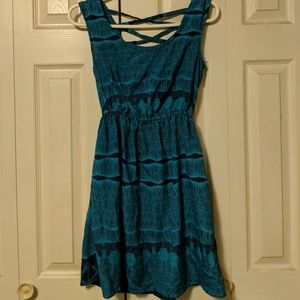 Xhilaration blue dress with criss cross back